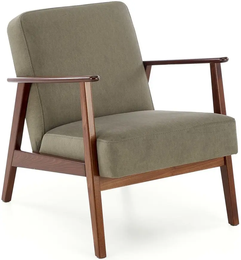 Fotoliu Halmar Milano 1S Castel 39 (Olive/Dark Walnut)