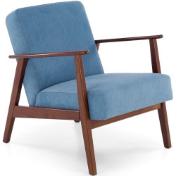 Fotoliu Halmar Milano 1S Castel 74 (Blue/Dark Walnut) Thumb
