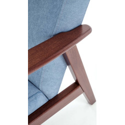 Fotoliu Halmar Milano 1S Castel 74 (Blue/Dark Walnut) Thumb