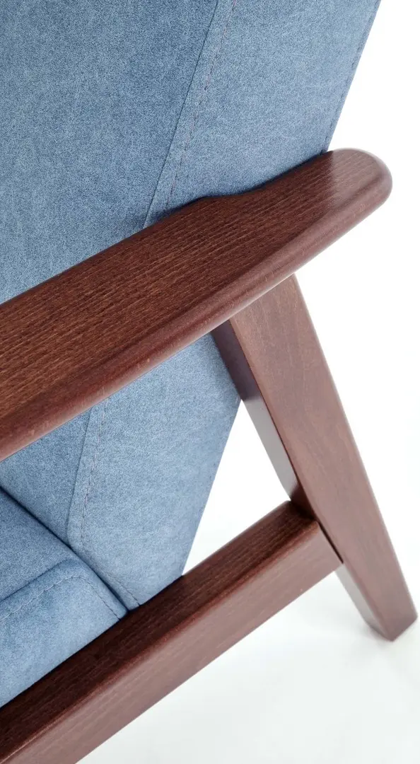 Fotoliu Halmar Milano 1S Castel 74 (Blue/Dark Walnut) - 3