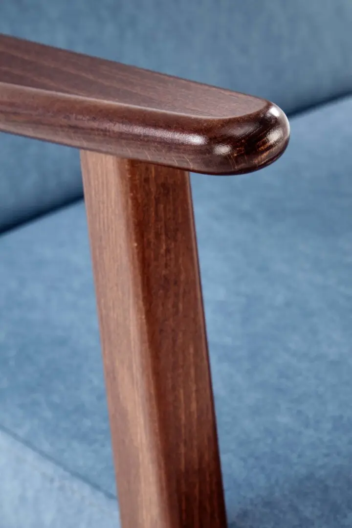Fotoliu Halmar Milano 1S Castel 74 (Blue/Dark Walnut) - 6