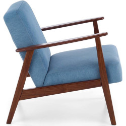 Fotoliu Halmar Milano 1S Castel 74 (Blue/Dark Walnut) Thumb