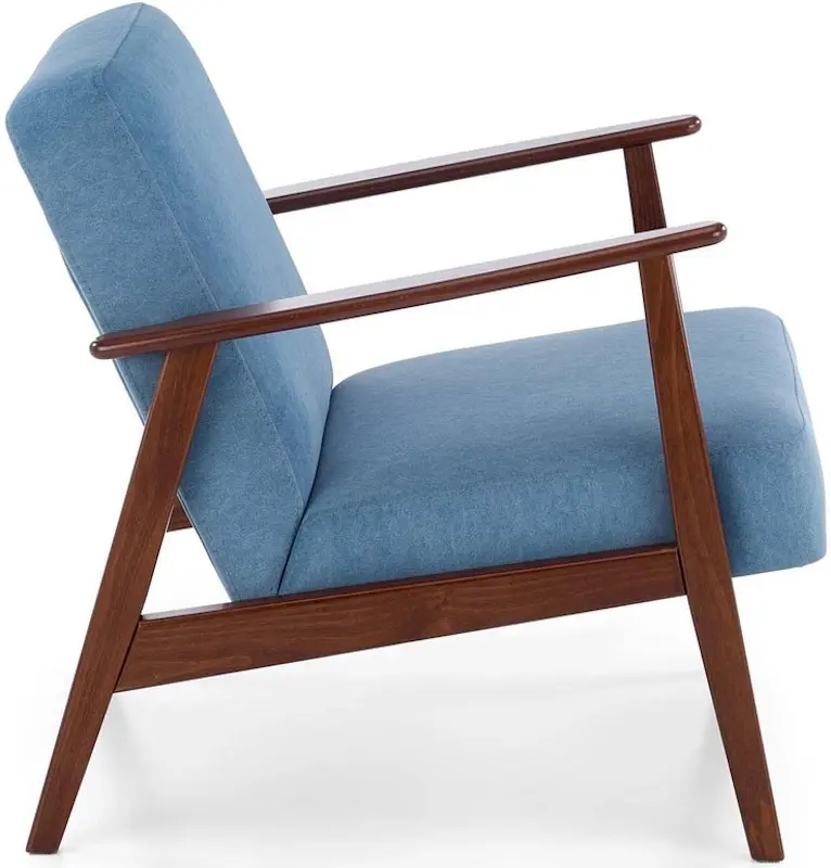 Fotoliu Halmar Milano 1S Castel 74 (Blue/Dark Walnut) - 7