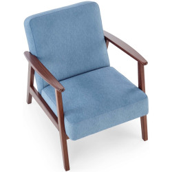 Fotoliu Halmar Milano 1S Castel 74 (Blue/Dark Walnut) Thumb