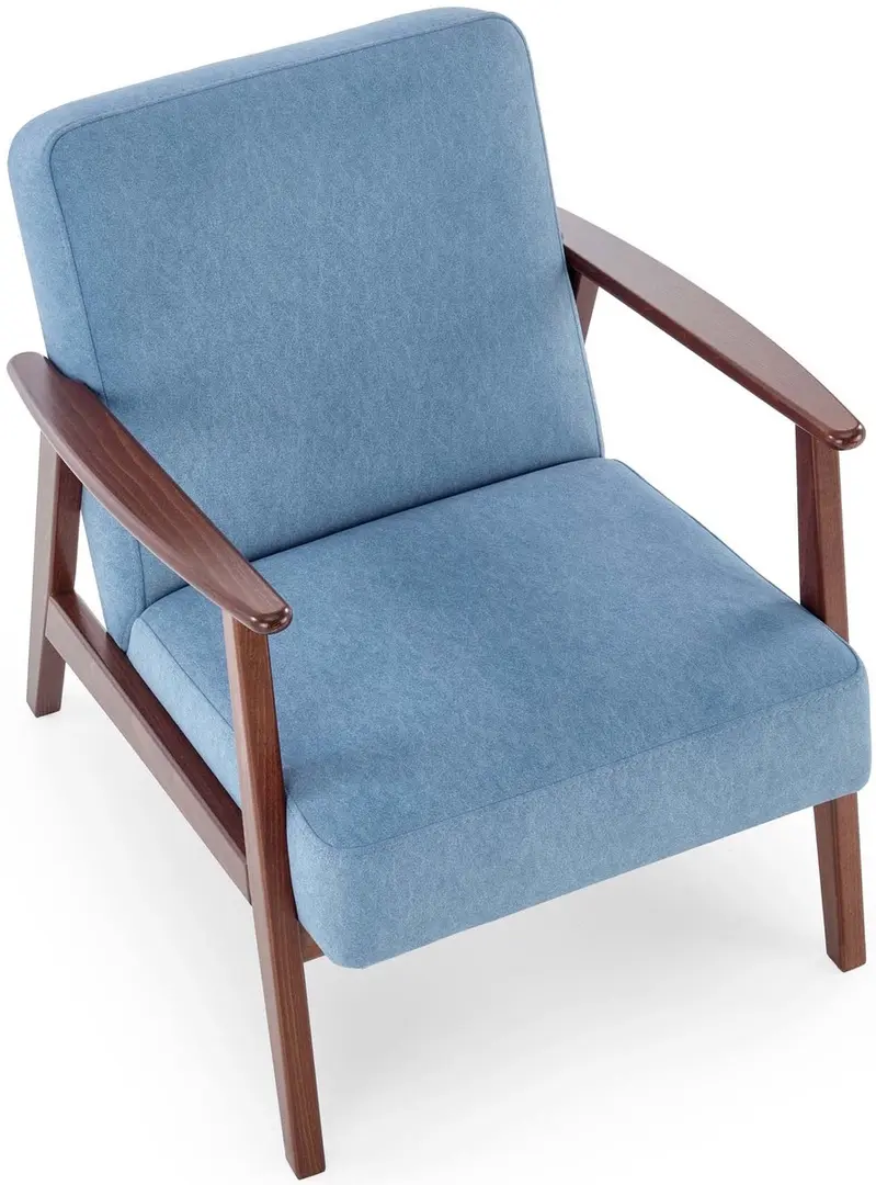 Fotoliu Halmar Milano 1S Castel 74 (Blue/Dark Walnut) - 9