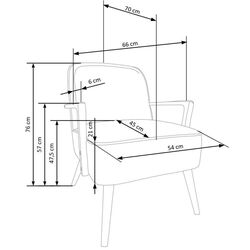 Кресло Halmar Pastore (Light Beige/Light Walnut) Thumb