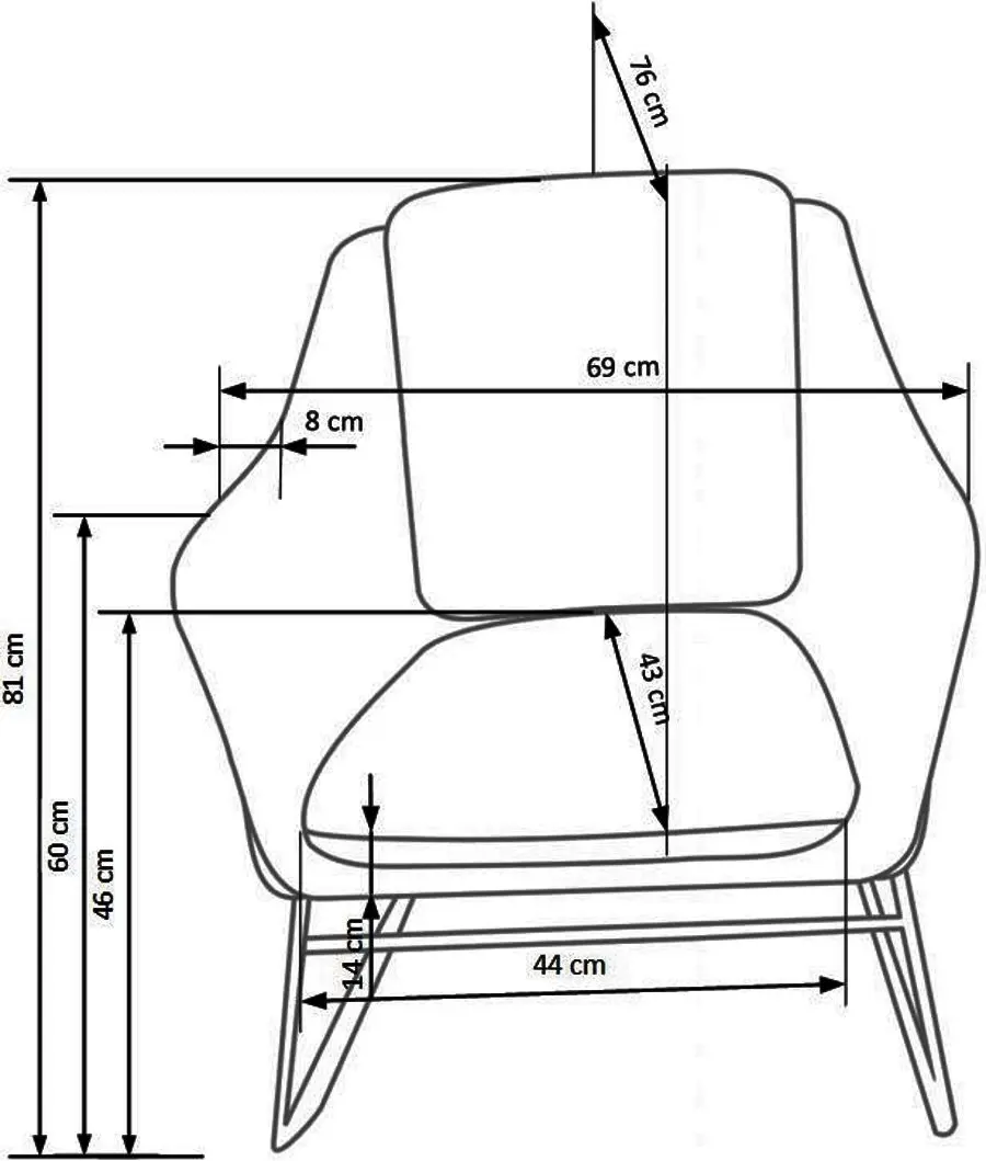 Fotoliu Halmar Soft 2 (Light Gray/Black)