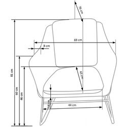 Fotoliu Halmar Soft 3 (Dark Green/Gold) Thumb