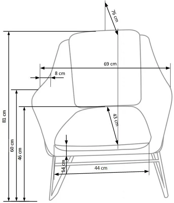 Fotoliu Halmar Soft 3 (Dark Green/Gold)