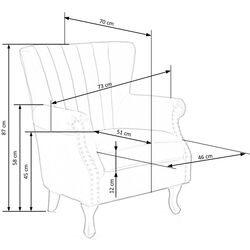 Fotoliu Halmar Titan (Dark Blue) Thumb