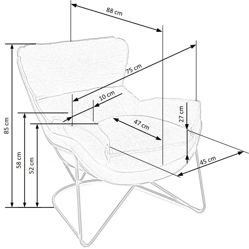 Fotoliu Halmar Volker (Gray/Black)