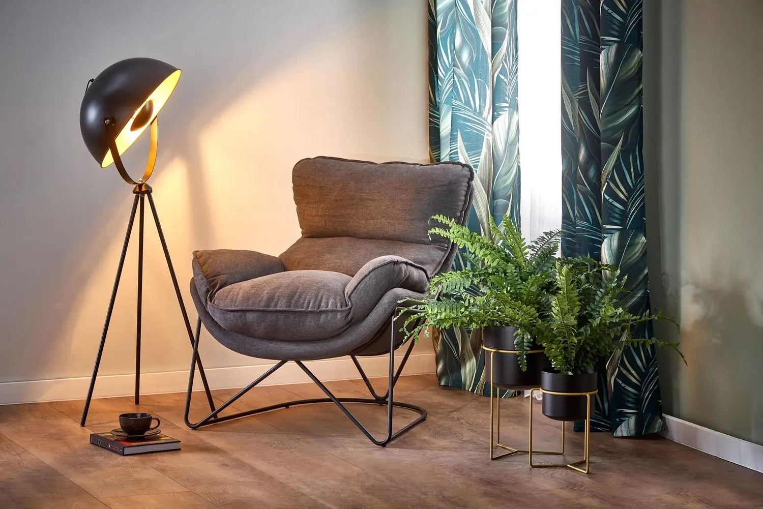 Fotoliu Halmar Volker (Gray/Black)