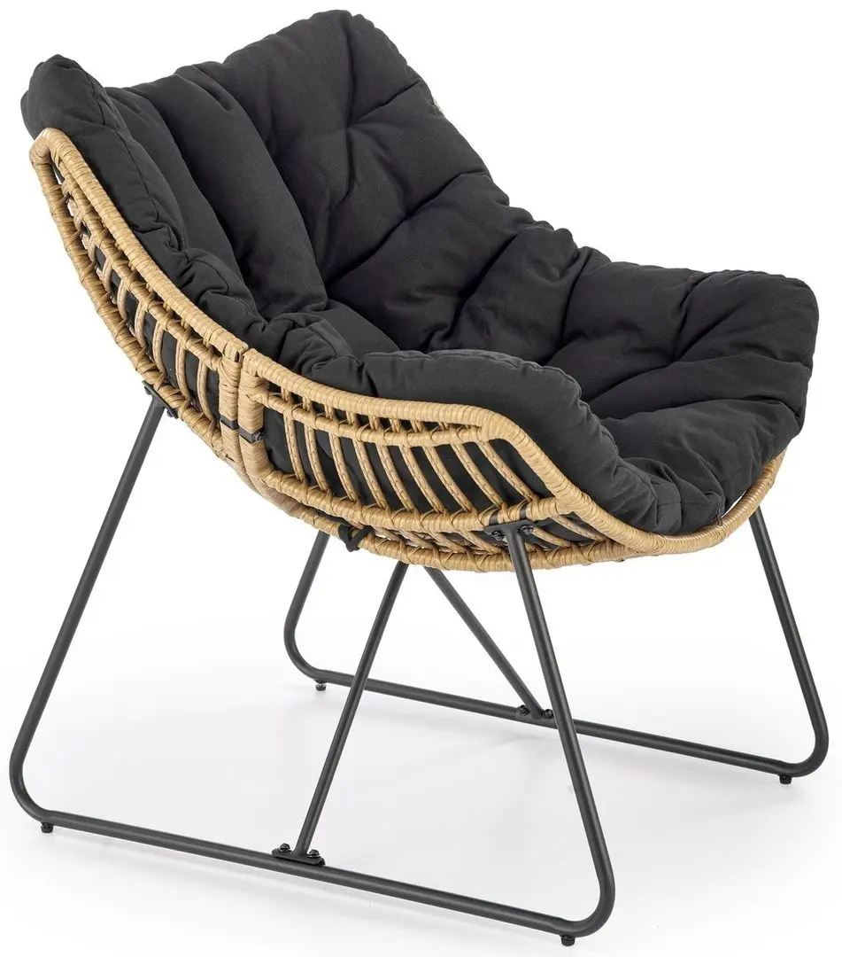 Fotoliu Halmar Whisper (Black/Natural)