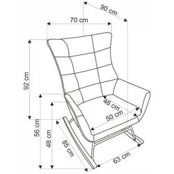 Fotoliu balansoar Halmar Bazalto (Dark Green/Black) Thumb