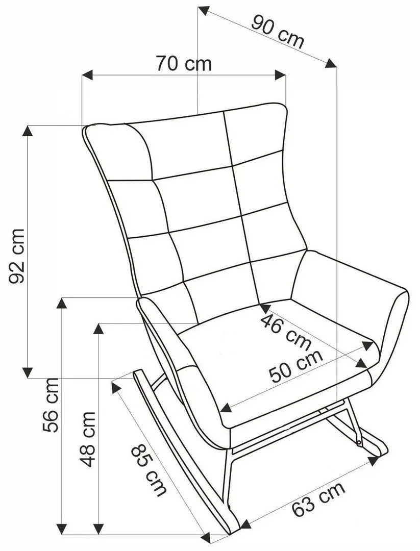 Fotoliu balansoar Halmar Bazalto (Dark Green/Black)