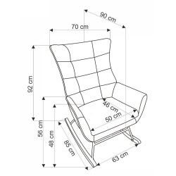Fotoliu balansoar Halmar Bazalto (Mustard) Thumb