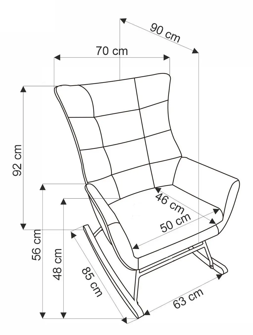 Fotoliu balansoar Halmar Bazalto (Mustard)