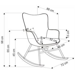 Fotoliu balansoar Halmar Belmiro (Cream/Natural Oak/Black) Thumb
