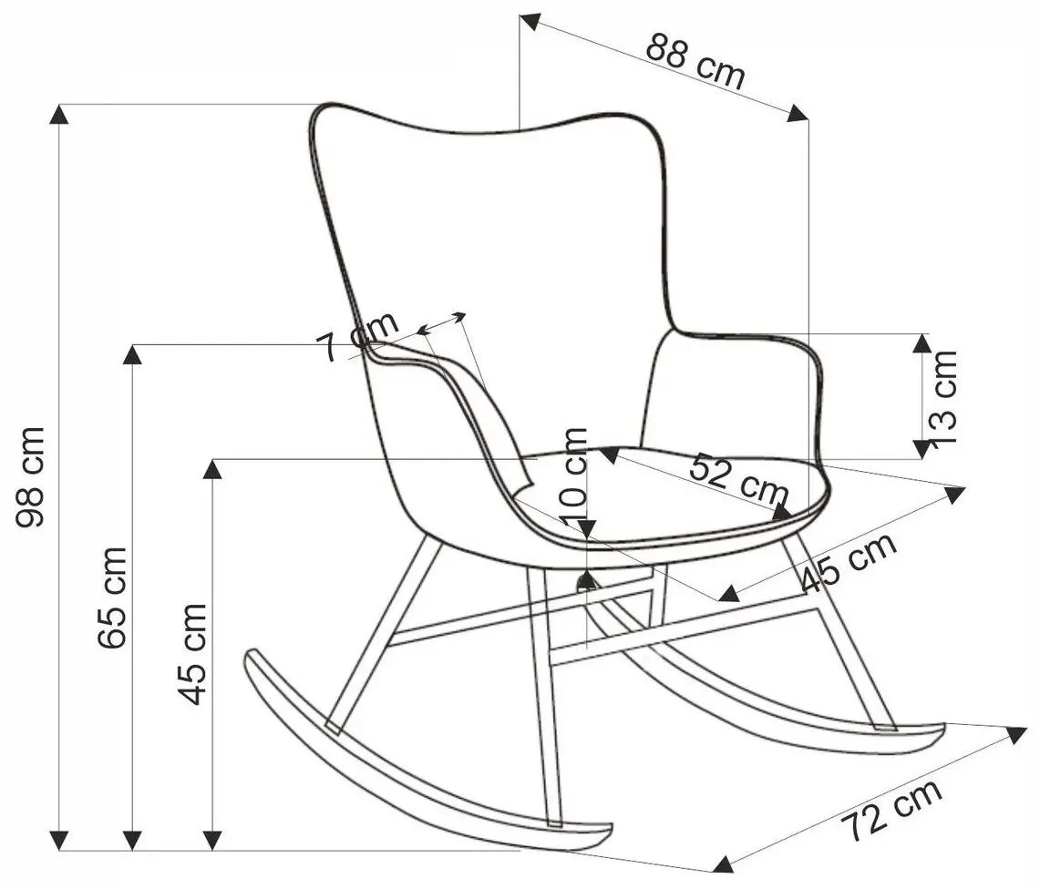 Fotoliu balansoar Halmar Belmiro (Cream/Natural Oak/Black)