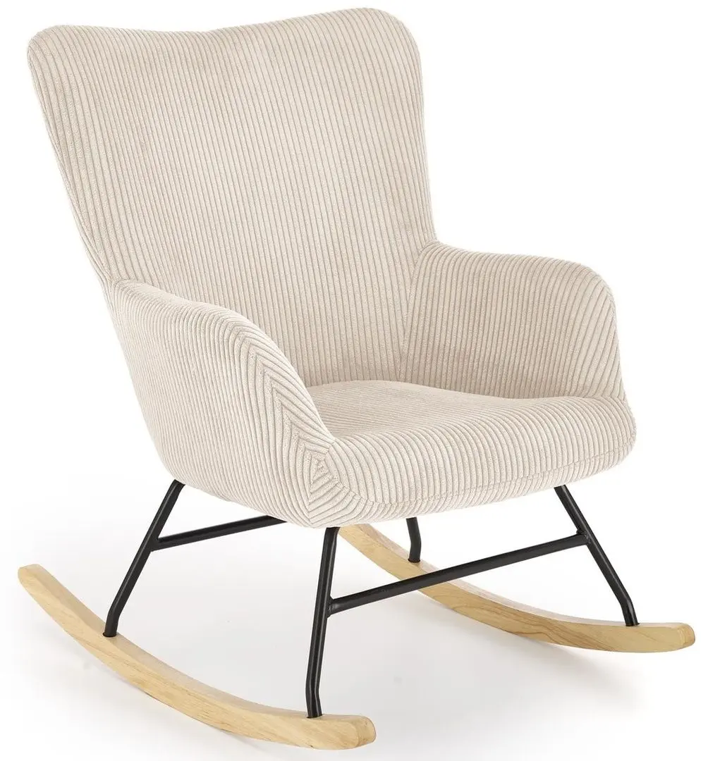 Fotoliu balansoar Halmar Belmiro (Cream/Natural Oak/Black)