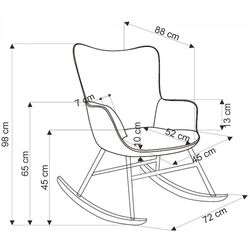 Fotoliu balansoar Halmar Belmiro (Olive/Oak) Thumb
