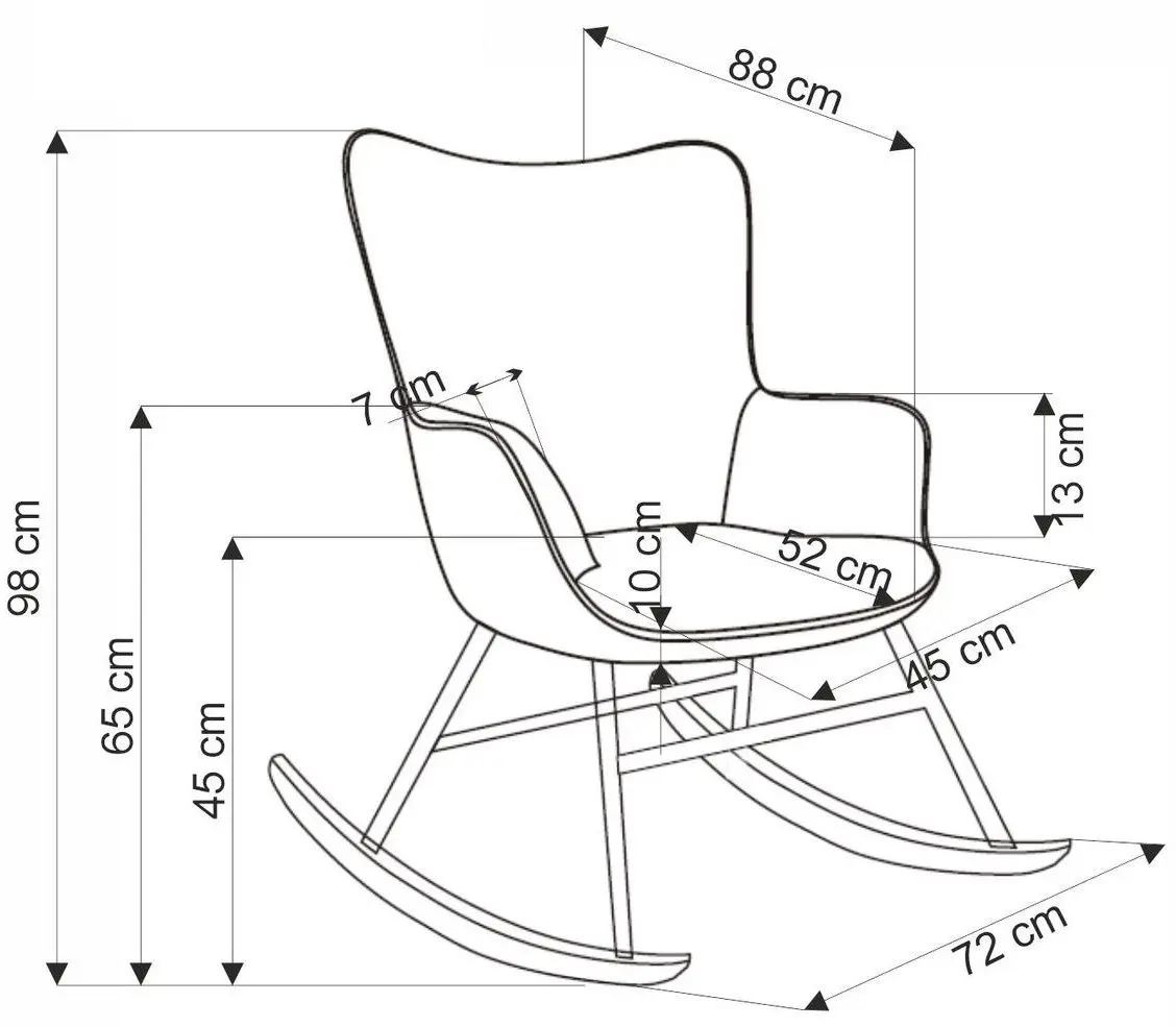 Fotoliu balansoar Halmar Belmiro (Olive/Oak)