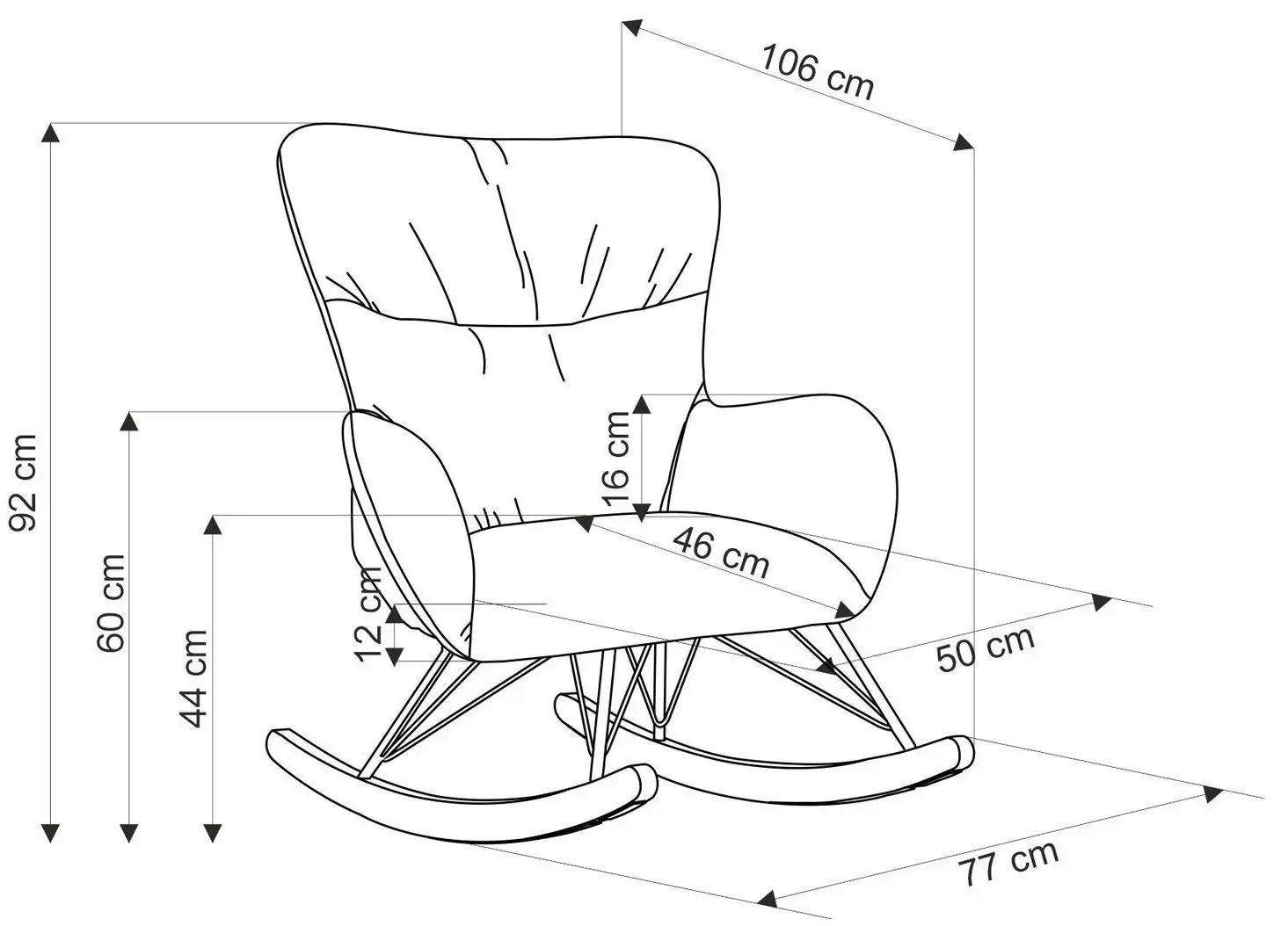 Fotoliu balansoar Halmar Castro (Beige/Natural Oak)