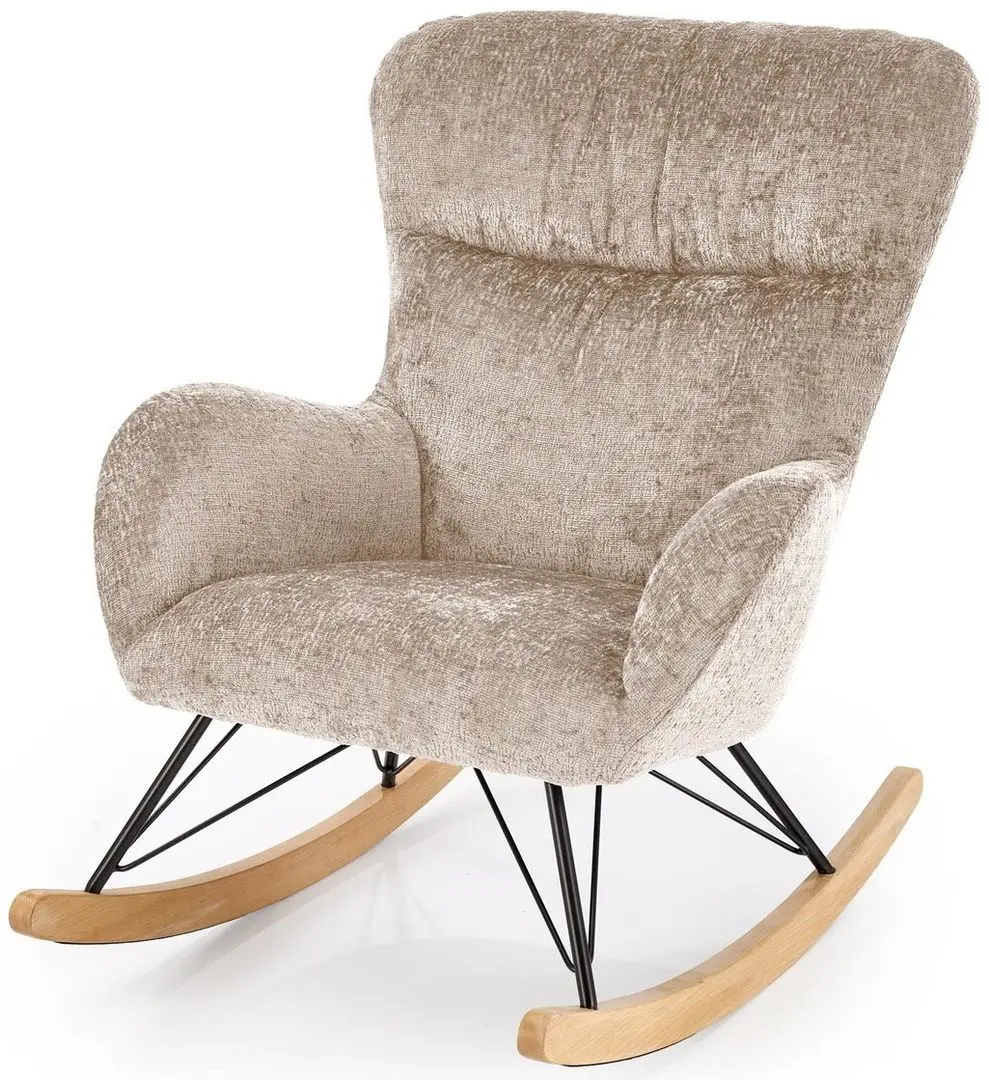 Fotoliu balansoar Halmar Castro (Beige/Natural Oak)