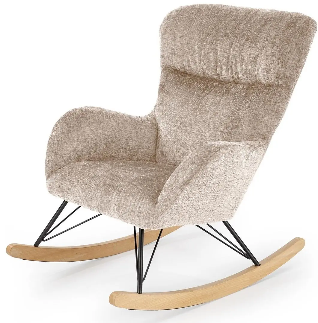 Fotoliu balansoar Halmar Castro (Beige/Natural Oak)