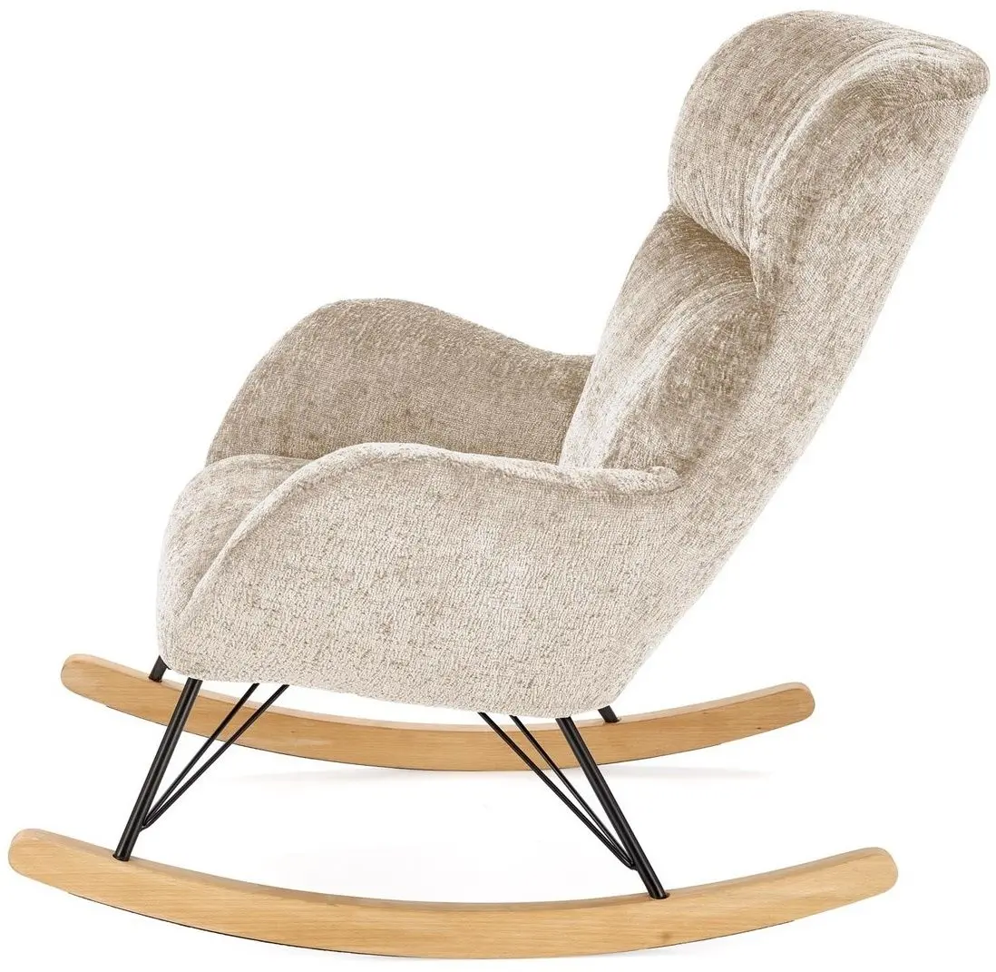 Fotoliu balansoar Halmar Castro (Beige/Natural Oak)