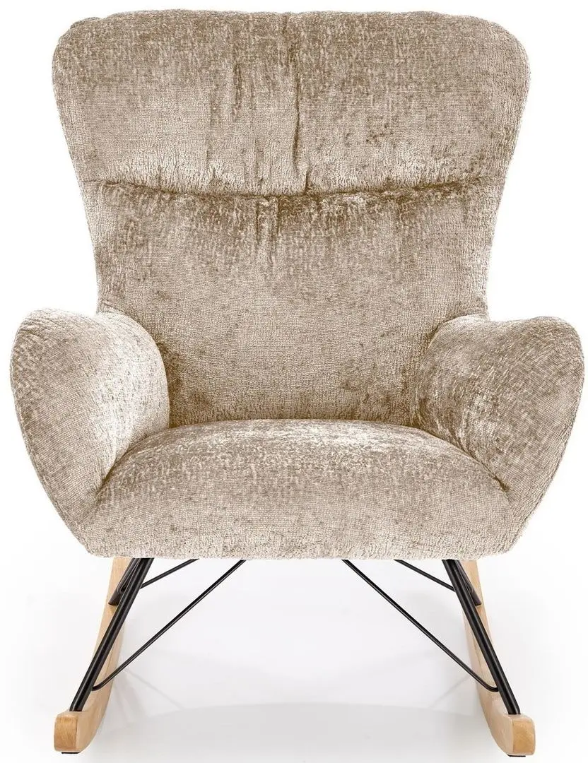 Fotoliu balansoar Halmar Castro (Beige/Natural Oak)