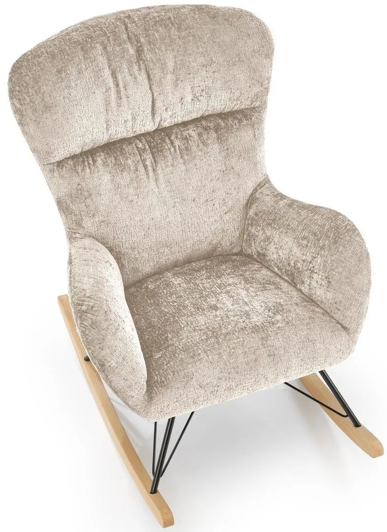 Fotoliu balansoar Halmar Castro (Beige/Natural Oak)