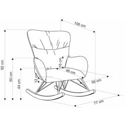 Кресло-качалка Halmar Castro (Green/Natural Oak) Thumb