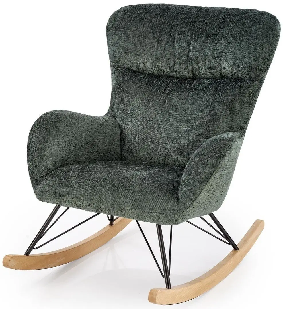 Кресло-качалка Halmar Castro (Green/Natural Oak)