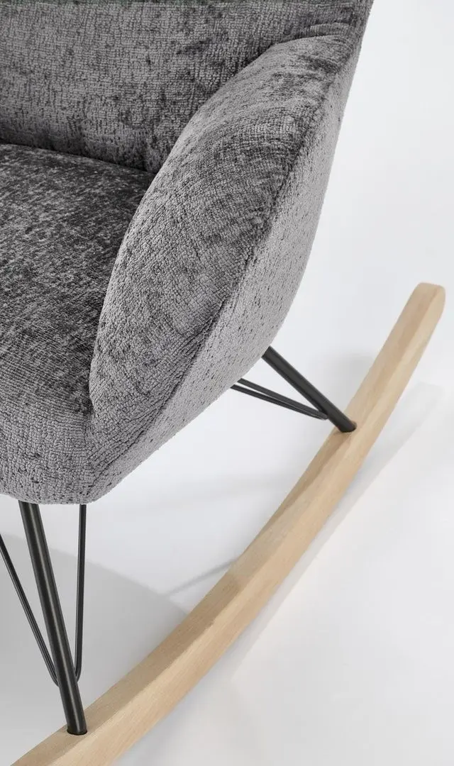 Fotoliu balansoar Halmar Castro (Grey/Natural Oak)