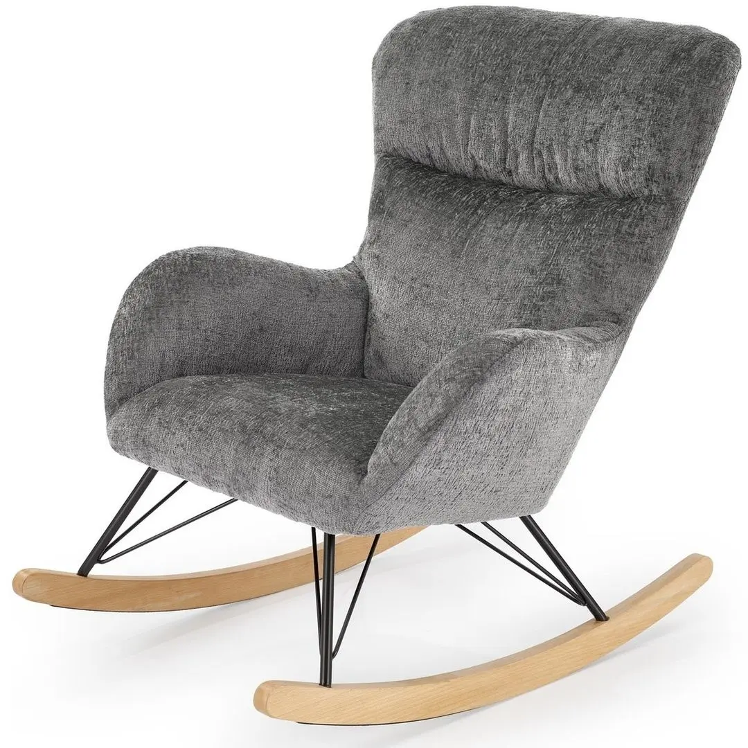 Fotoliu balansoar Halmar Castro (Grey/Natural Oak)