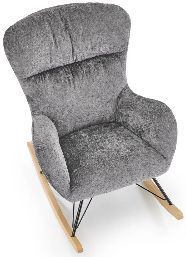 Fotoliu balansoar Halmar Castro (Grey/Natural Oak)