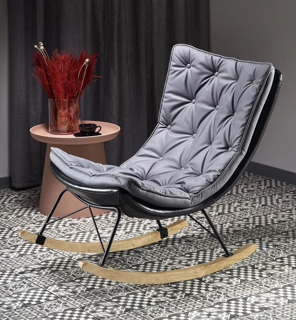 Fotoliu balansoar Halmar Indigo (Dark Grey/Black)