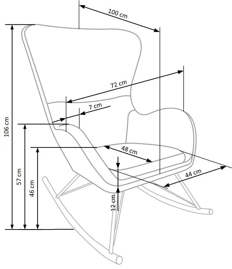 Кресло-качалка Halmar Liberto 2 (Cream/Black/Natural)