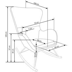 Fotoliu balansoar Halmar Liberto 3 (White/Black) Thumb