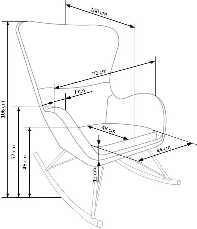 Fotoliu balansoar Halmar Liberto 3 (White/Black)