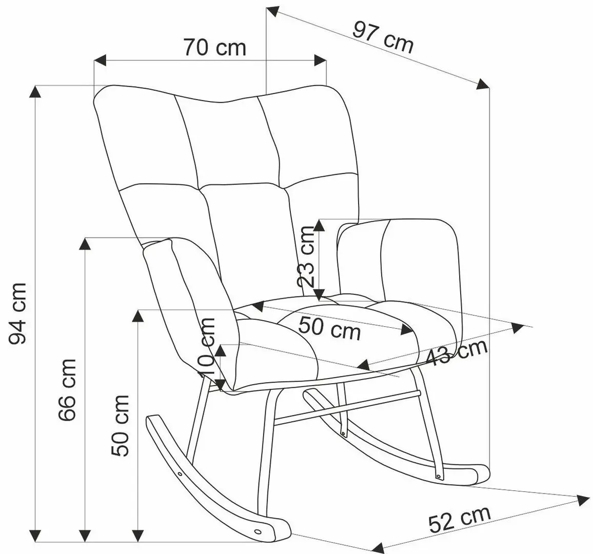 Кресло-качалка Halmar Vasco (Beige/Oak)