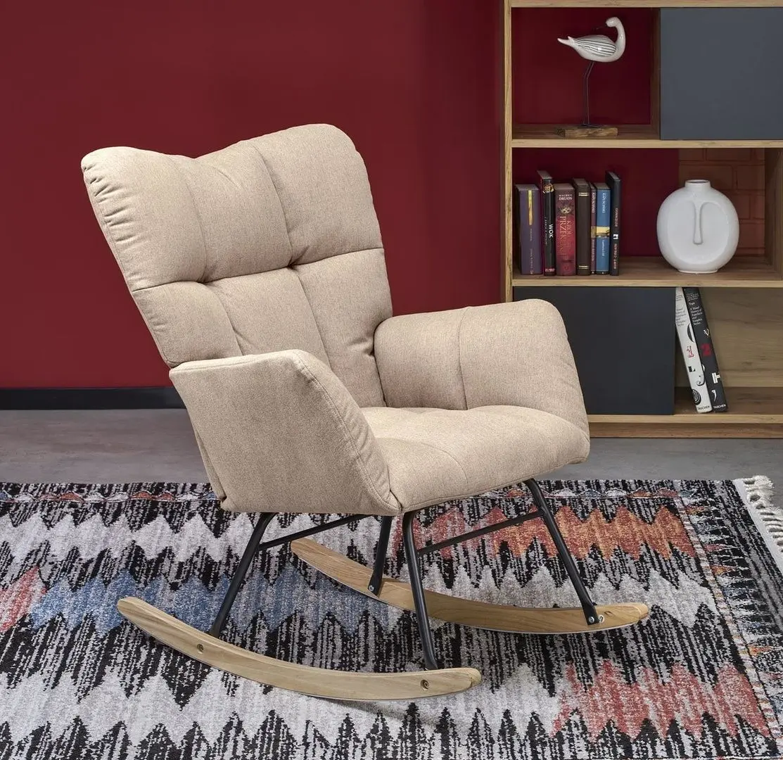 Кресло-качалка Halmar Vasco (Beige/Oak)
