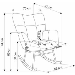 Fotoliu balansoar Halmar Vasco (Grey/Oak) Thumb