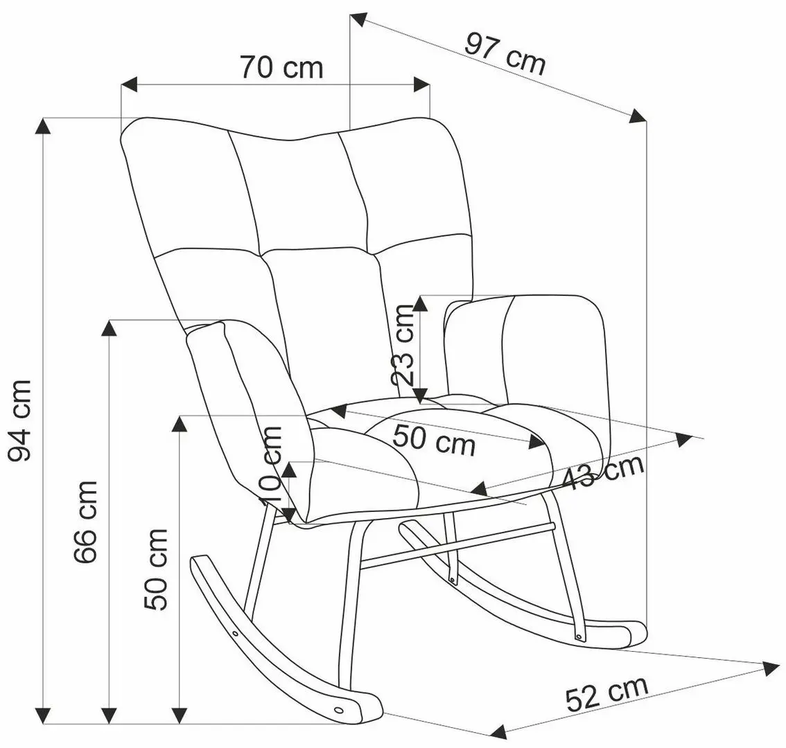 Fotoliu balansoar Halmar Vasco (Mustard/Natural Oak/Black)