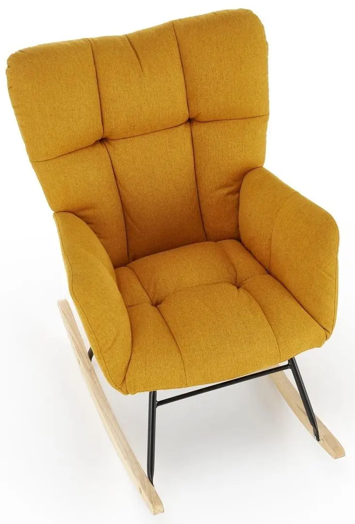 Fotoliu balansoar Halmar Vasco (Mustard/Natural Oak/Black)