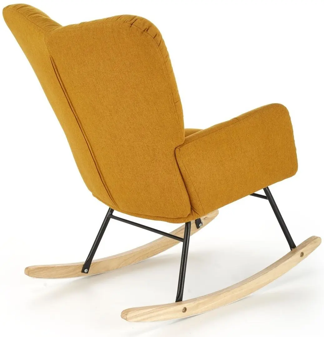 Fotoliu balansoar Halmar Vasco (Mustard/Natural Oak/Black)