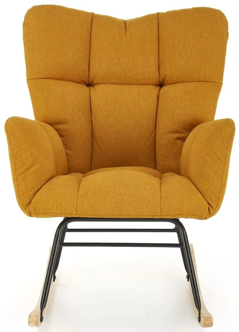 Fotoliu balansoar Halmar Vasco (Mustard/Natural Oak/Black)