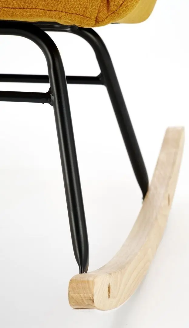 Fotoliu balansoar Halmar Vasco (Mustard/Natural Oak/Black)