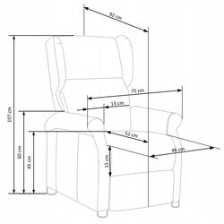 Fotoliu-recliner Halmar Agustin 2 (Blue) Thumb
